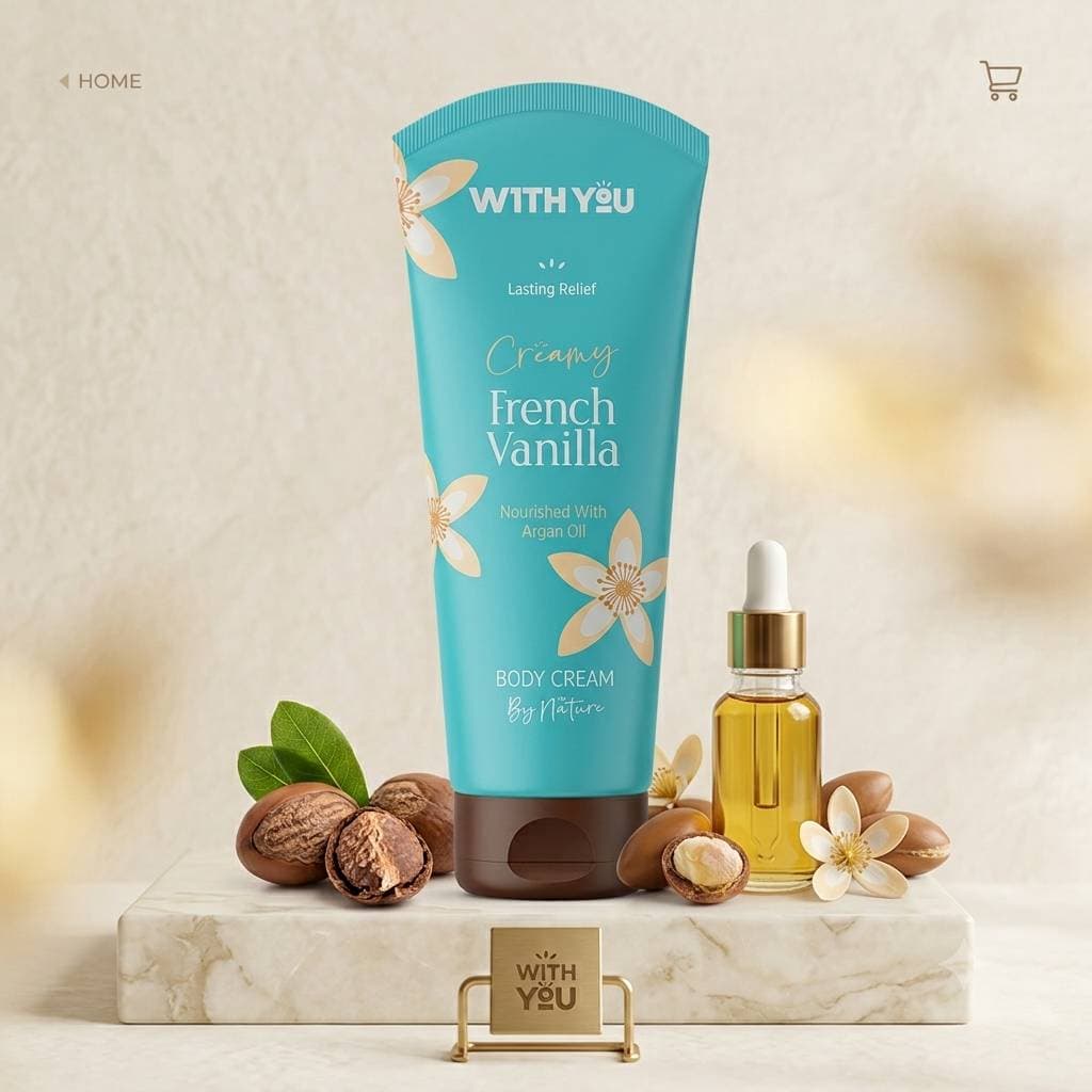 کرم مرطوب‌کننده بدن ویت یو با رایحه فرنچ وانیلا - With you - آبرسان