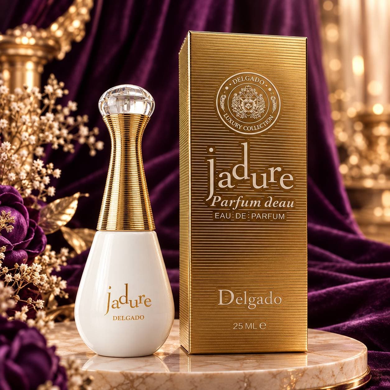 ادکلن جیبی زنانه دلگادو مدل ۲۵ میل (برگرفته از رایحه لوکس و محبوب جی‌ادور - J'adore) - عکس 1 از 2